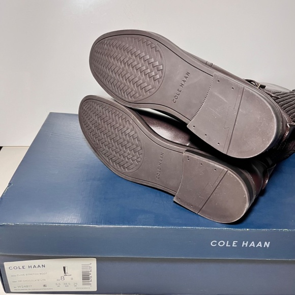 Cole Haan Clive Stretch Leather Knee Boots - Picture 6 of 7